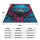 thumbnail image 3 of Fotbe Neon Cyberpunk Blue Bear Manta de Franela Acolchonada con Estampado, Súper Suave y Esponjosa, Extra Grande para Sofá, Cama, Uso Todo el Año-80"x60", 3 of 7