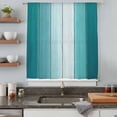 thumbnail image 5 of Aqua Ombre Sheer Curtains 63 Inches Long, Vintage Country Wooden Light Filering Curtains, Breathable Simi Curtain Privacy Drapes for Living Room Bedroom Lightweight Window Treatment, 5 of 9