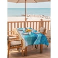 thumbnail image 2 of Outdoor Tablecloth with Umbrella Hole for Patio/Picnic/Party/Camping, Teal Blue Coastal Beach Waterproof Table Cloth Rectangle Table Cover Washable, Summer Nautical Ocean Beige Seaside (60"x 102"), 2 of 8