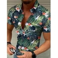 thumbnail image 3 of Camisa de hombre, camisa hawaiana con estampado de flamencos en 3D, ropa informal de exterior de manga corta con estampado, ropa de diseñador, ropa informal estilo Harajuku, 3 of 4