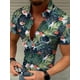 thumbnail image 3 of Camisa de hombre, camisa hawaiana con estampado de flamencos en 3D, ropa informal de exterior de manga corta con estampado, ropa de diseñador, ropa informal estilo Harajuku, 3 of 4