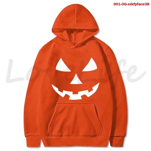 Sudadera con capucha de cara de calabaza para hombre y mujer, jersey de cara sonriente para Halloween, ropa con estampado de dibujos animados, prendas de vestir, Tops, invierno, 2021