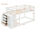 thumbnail image 4 of Bellemave Twin Over Twin Bunk Bed with Storage, Wood Low Bunk Bed with 4 Drawers and 3 Shelves, Twin Floor Bunk Bed Frame for Teens  Adults- White, 4 of 8