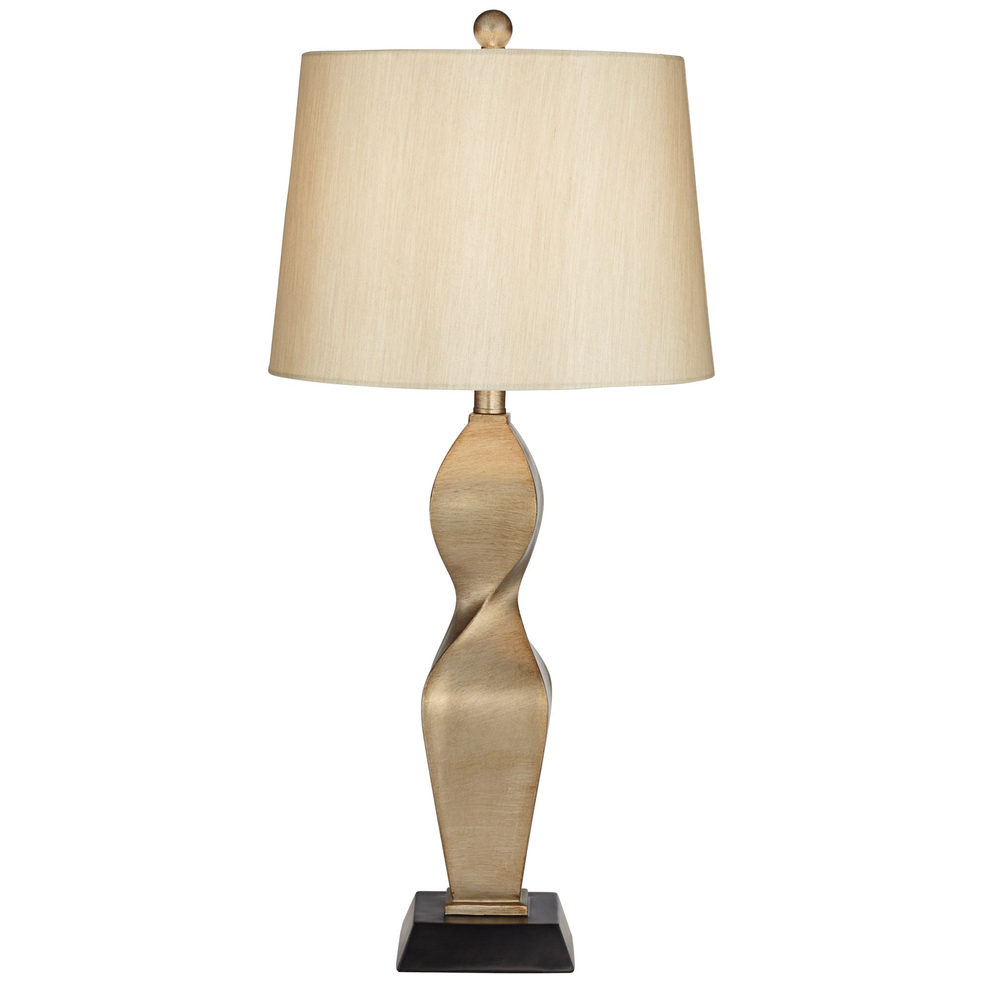 Possini Euro Design Helen 30" Tall Twist Sculptural Large Modern End Table Lamp Gold Finish Single Living Room Bedroom Bedside