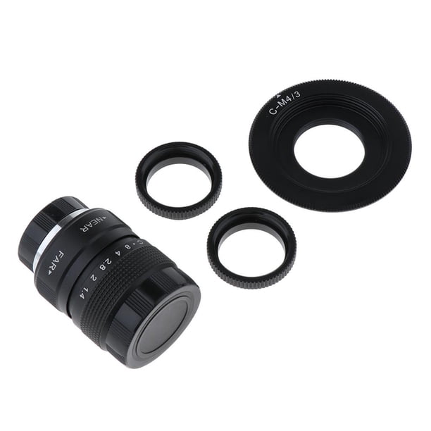 adaptador de lente de cámara sin espejo de 2 piezas + lente de TV de cámara digital de 25 adaptador helicoidal de tubos de extensión para Negro Soledad Lente CCTV de cámara digital de 25 mm