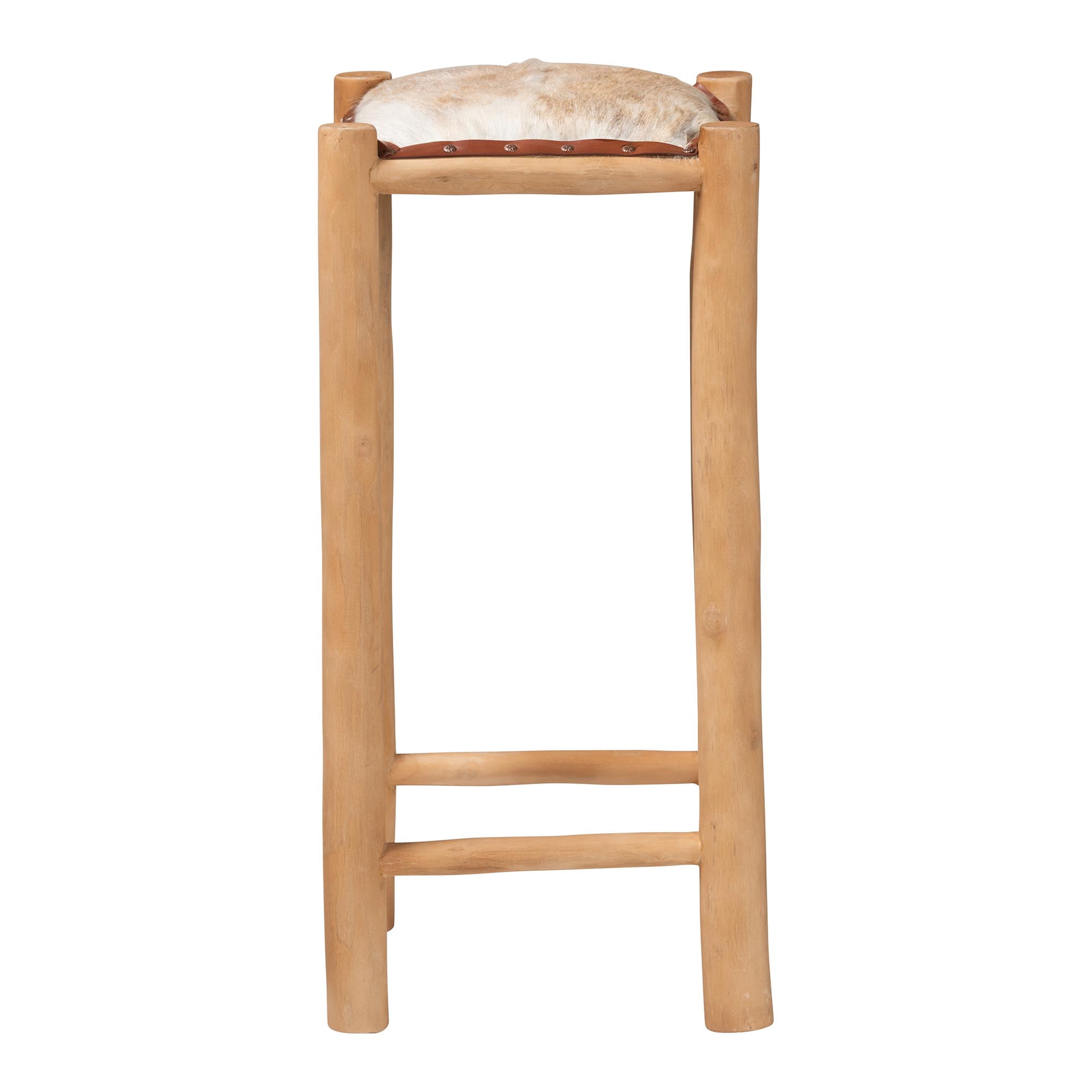 bali & pari Rivera Farmhouse Bar Stool, Bar Height, Natural Brown