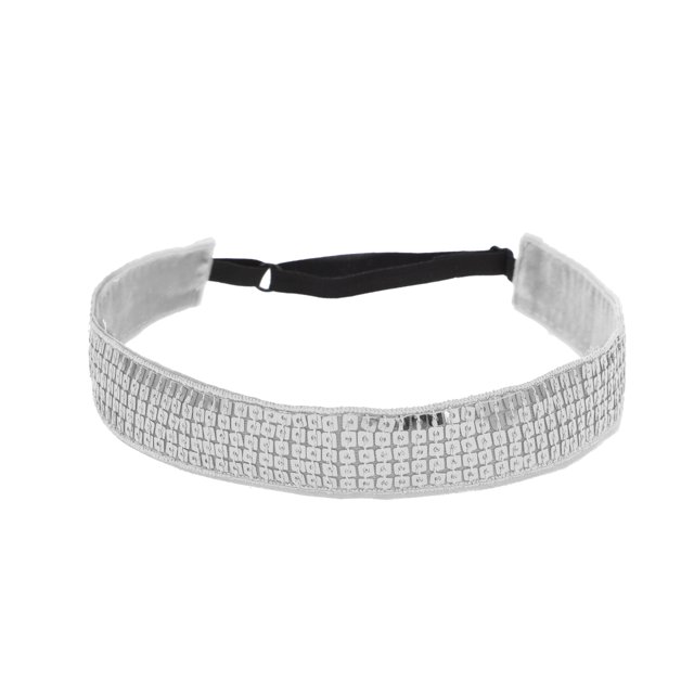 Ofertas Únicas 1 Pc Diademas Ajustables de Lentejuelas para Mujeres Tono Plateado