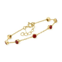 Ross-Simons 2.50 ct. t.w. Bezel-Set Ruby Station Bracelet in 18kt Gold Over Sterling, Women's, Adult