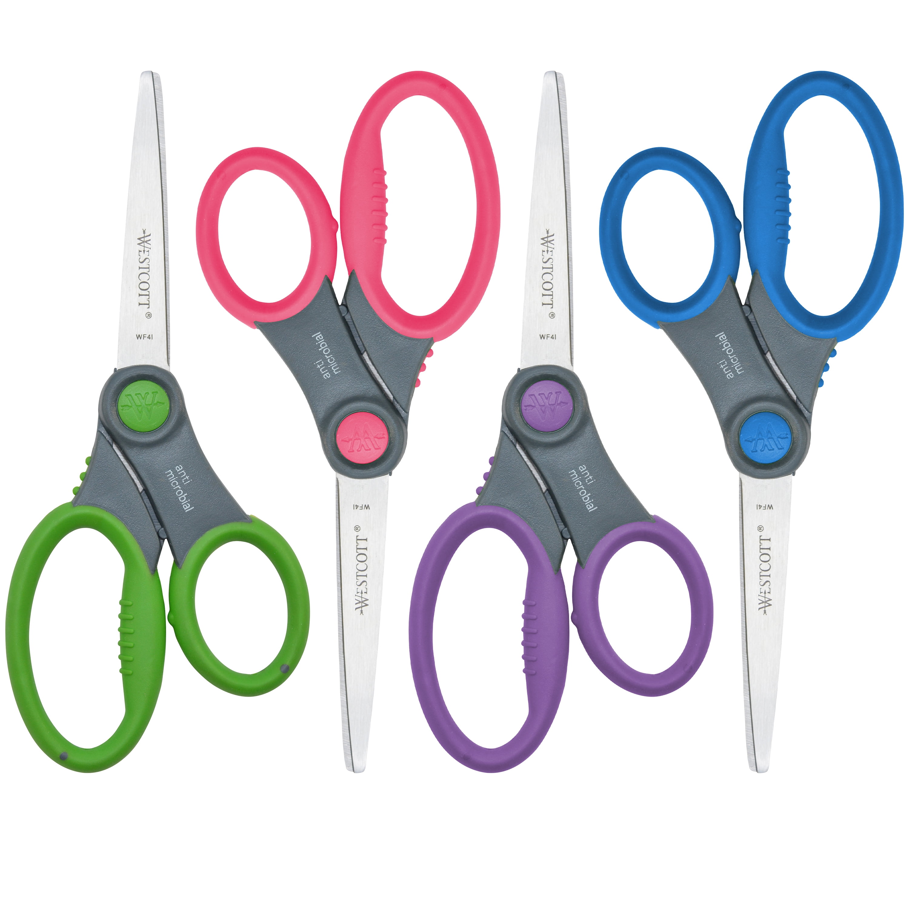 Westcott Student Scissors, 7', Soft Handle, Anti-Microbial, Colors May Vary