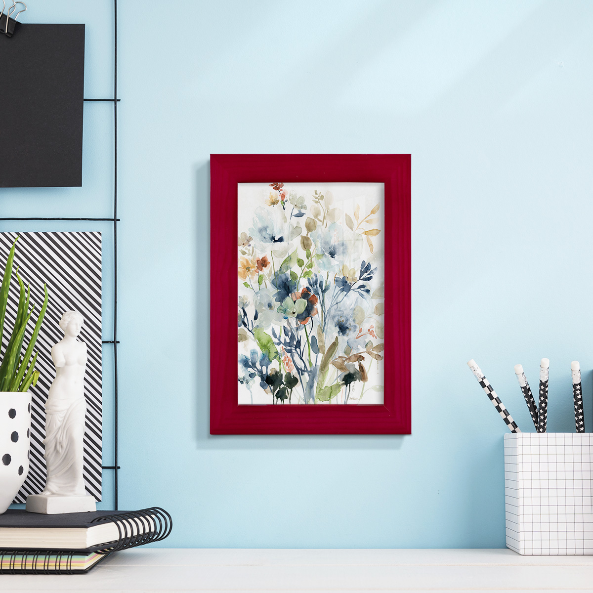 Holland Spring Mix -Framed Print w/glass-Cherry Red