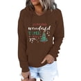 thumbnail image 2 of Christmas Sweatshirts for Women Christmas Women'S Casual Hoody Y K Printed Loose Tops Pullover Crew Neck Long Sleeve Hoody Blouse Christmas Hoodie Coffee L, 2 of 5