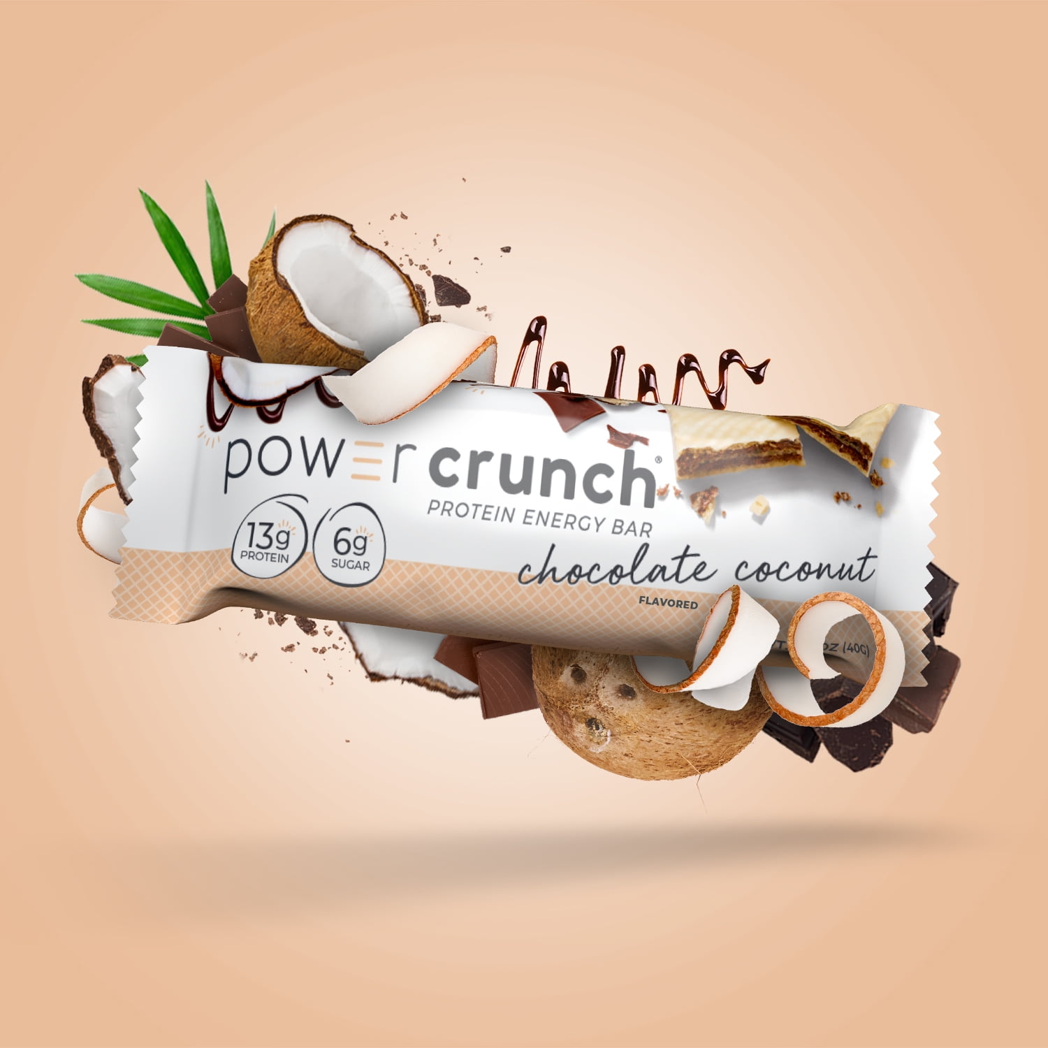 Power Crunch Original Protein Energy Bar Chocolate Coconut, 7 oz, 5 Count