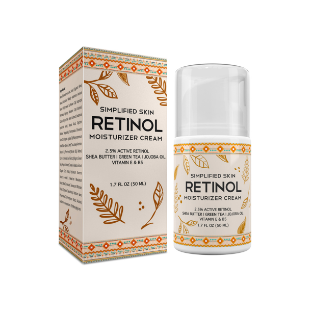 Retinol Moisturizer Cream 2.5 for Face & Eye Area with Vitamin E & Hyaluronic Acid for Anti