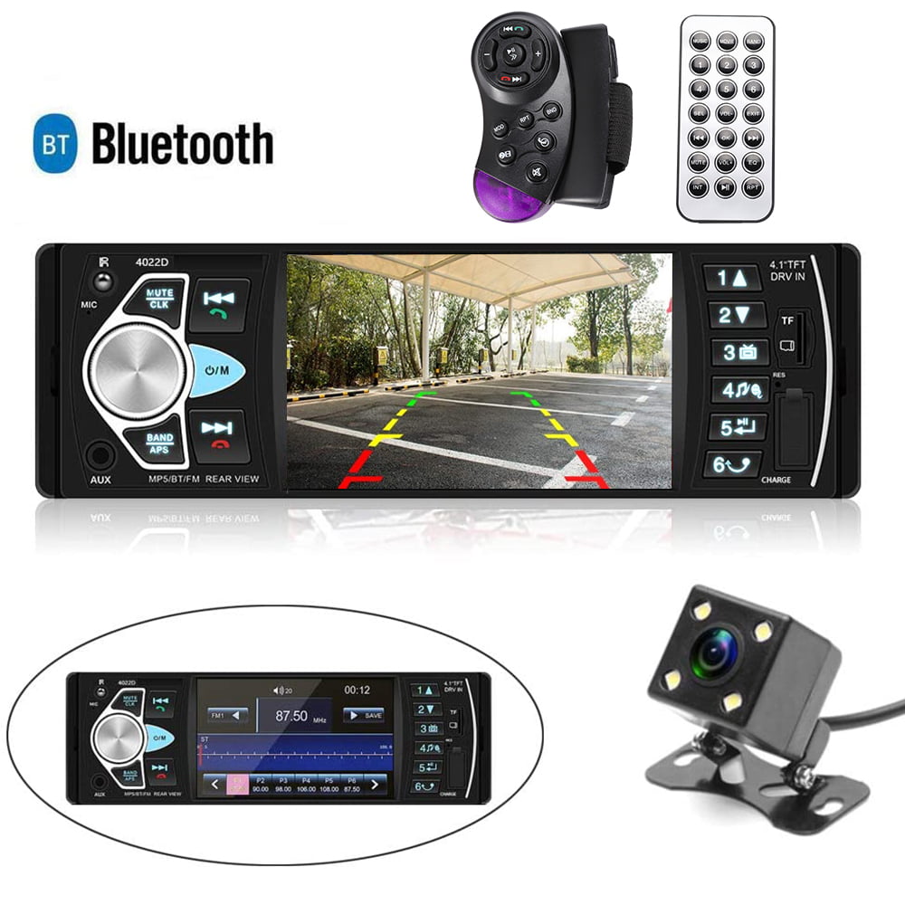 4.1'' Single 1 Din Car MP5 MP3 Player Radio Wheel Control Bluetooth Stereo FM TF 