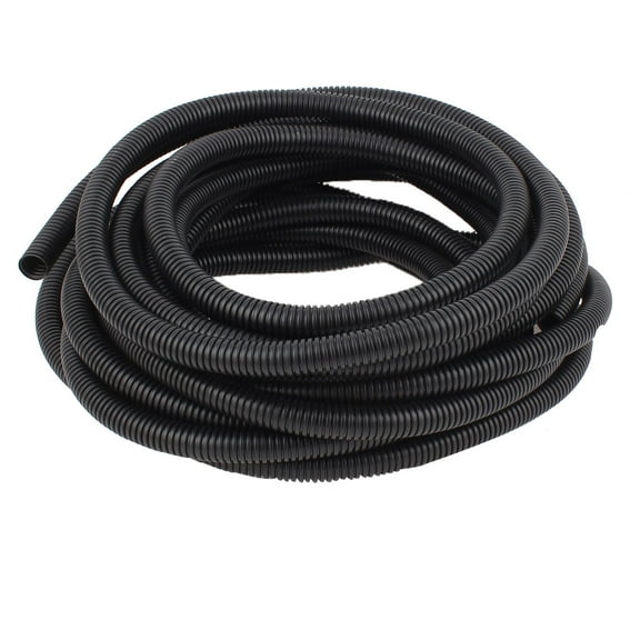 Unique Bargains 16mm OD Black Conduit Corrugated Tube Bellows Hose Pipe Wire Protector 10M 33Ft