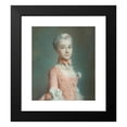 thumbnail image 2 of Maurice-Quentin de La Tour 12x14 Black Modern Framed Museum Art Print Titled - Portrait of a Lady Wearing a Pink Dress, 2 of 5