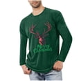 thumbnail image 1 of Blusas y camisas de manga larga con cuello redondo para hombre, deportivas, fitness, hogar, pijamas navideños estampados, camiseta de manga larga con cuello redondo, blusa de poliéster para hombre, 1 of 3