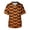 Orange, variant on Men V Neck Short Sleeve Printed Scrub Top with Chest Pocket and Thematic Pattern Suitable for Work Uniforms
