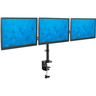 Triple Monitor Mount 3 Screen Desk Stand for LCD Computer Monitors for 19 20 22 23 24 27 Inch Monitors VESA 75 and 100 Compatible Full Motion, 54 lbs Capacity (MI-1753),Black