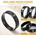 thumbnail image 4 of 1 par de anillos de compromiso con sol y luna, anillos de boda, regalo de joyería para novio y novia, 4 of 6