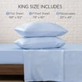thumbnail image 7 of MR&HM Satin Sheet Set King 4 Pcs, Silky Elegant Luxurious King Size Bed Sheets, with Flat Sheet, Deep Pocket Fitted Sheet for Mattress and Matching Satin Pillow Cases (King Size, Light Blue), 7 of 7