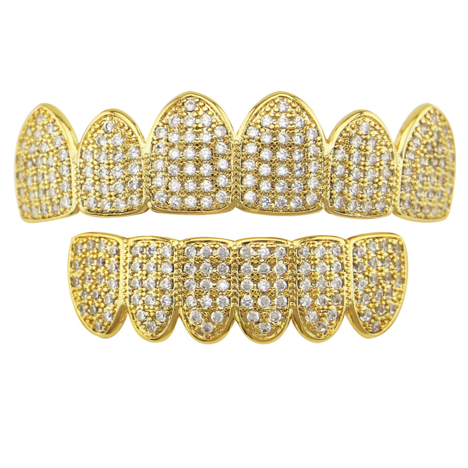 Grillz Per Denti Hip Hop - Oro, Argento O Rosa, Con Scanalature In Silicone, Per Feste E Costumi - Foto 2
