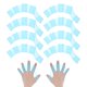 thumbnail image 1 of Uxcell 4 pares de guantes de natación de silicona con dedos en forma de membrana tipo rana grandes azules, 1 of 7