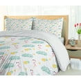 thumbnail image 5 of Ambesonne Tropical Duvet Cover Sets, Flamingo Birds Pineapple, 2-Queen, Pink Mustard, 5 of 7