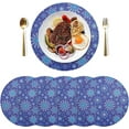thumbnail image 3 of Coolnut Beautiful Christmas Snowflakes Placemats Set of 1 Non-Slip Heat Resistant Dining Table Place Mats Washable Kitchen PVC Weave Table Mats Home Decor Gifts, 3 of 7