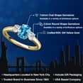 thumbnail image 2 of Gem Stone King 10K Yellow Gold Swiss Blue Topaz and White Topaz Engagement Ring for Women | 1.43 Cttw | Oval 7X5MM | Gemstone November Birthstone | Size 7, 2 of 6