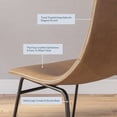 thumbnail image 3 of BELLEZE Modern Upholstered Faux Leather Dining Chairs with Molded Mid Back Silhouette, Seating For Kitchen Table or Home Bar [Set of 2] - Zariah (Whiskey Brown), 3 of 7