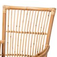 thumbnail image 6 of bali & pari Rose Modern Bohemian White Fabric Upholstered and Natural Brown Rattan Armchair, 6 of 10