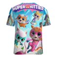 thumbnail image 6 of Super Kitties T-Shirt for Women Casual Printed Tee Stylish Soft Graphic Shirts Top Short-Sleeve Outfit 4XL, 6 of 8