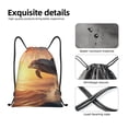 thumbnail image 4 of Fotbe Sunset Dancing Dolphin A Bolsa Mochila con Cordón Estampada, Bolsa de Gimnasio Deportiva, Bolsa Cinch, Bolsa con Cordón para Hombres y Mujeres-Small, 4 of 6