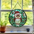 thumbnail image 6 of Pawberry Owls Window Hanging Stained Glass, Owls Suncatchers for Windows Stained Glass, Stained Glass Owls suncatcher, 6 of 7