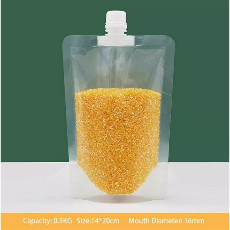 5Pcs Cereal Storage Bag, Transparent Vacuum Grain Storage Bag for Rice  Cereals Flour Nuts (1.5kg)