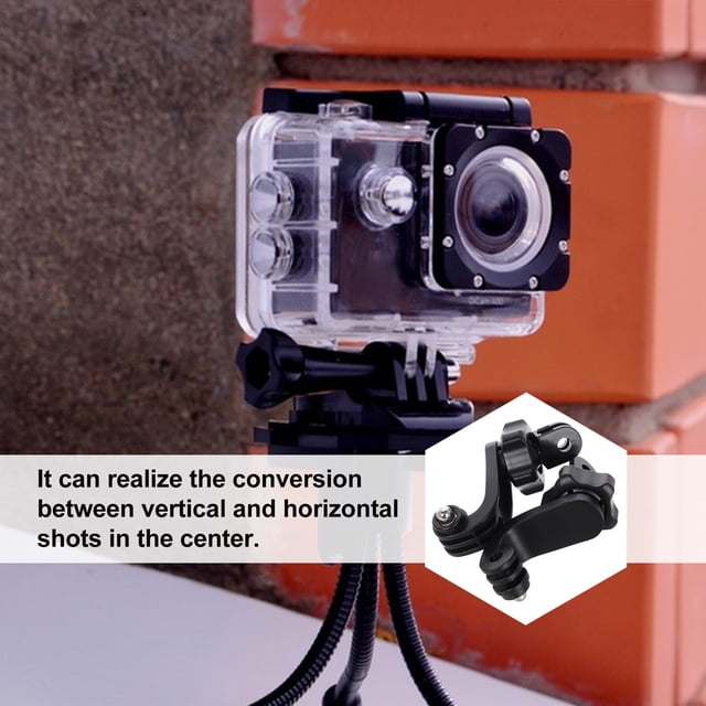 OULII Camera Mount 2Set for Action Camera in Black ABS and Metal with Universal Rotary Extension Adapter
