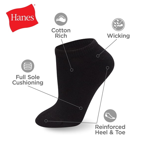 Hanes-Womens No Show Socks 10 Pack-650/10