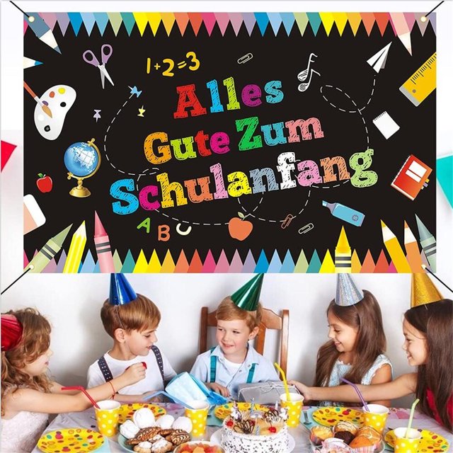 Primer día de clases Guirnalda Banner Decoración Escuela Introducción Decoración 180 cm x 110 cm Wmkox8yii gf11234