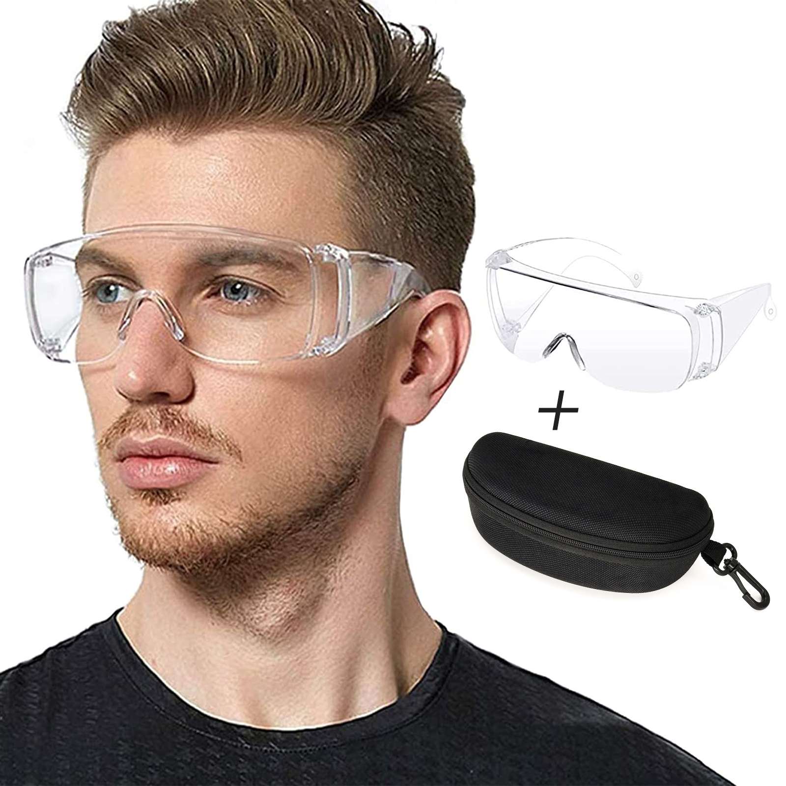 Safety Glasses for Men & Women Safety Goggles over Eyeglasses Clear