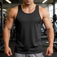 thumbnail image 2 of Men's Solid Blank Sleeveless Tank Tops Workout Training Base Layer Shirts Lightweight Summer Athletic Tops,Black,XL, 2 of 7