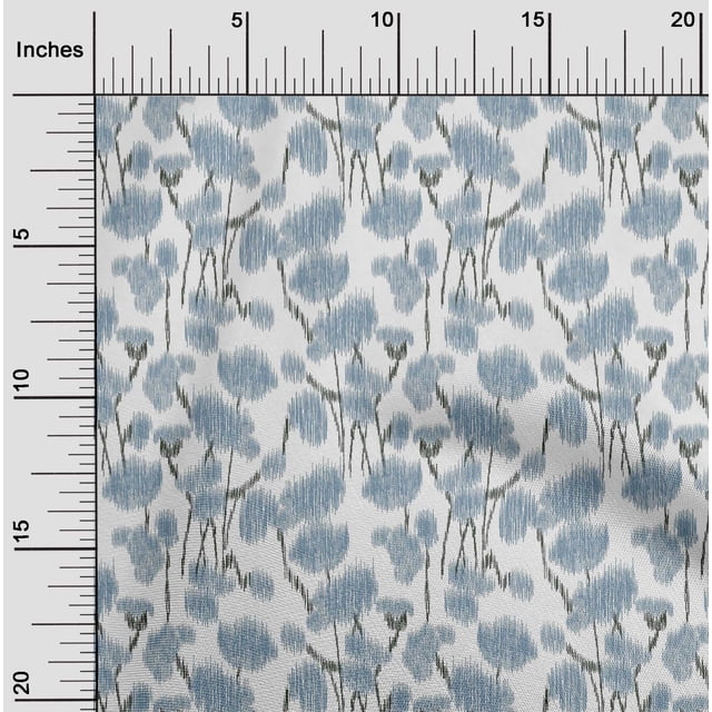 oneOone Cotton Flex Fabric Floral Ikat Print Sewing Fabric BTY 40 Inch Wide