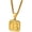 B, variant on Personalized Embossed Initial A-Z Pendant Necklace for Women Men | Sunburst Textured Square Letter Charm, Gold Plated Stainless Steel, Hip Hop Thin Cable Stackable Accessory
