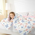 thumbnail image 4 of Feelyou Dreamy Pink Butterly Full Size Comforter Sets, Spring Tulip Flower Bedding Comforter Set, Kawaii Princess Style Reversible Bedding Sets, Luxury Bedroom Decor, 3pcs, 4 of 8