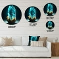 thumbnail image 4 of Designart "Turquoise Gold Vibrant Stones Aqua Treasures" Stone Geode Oversized Wall Clock, 4 of 5