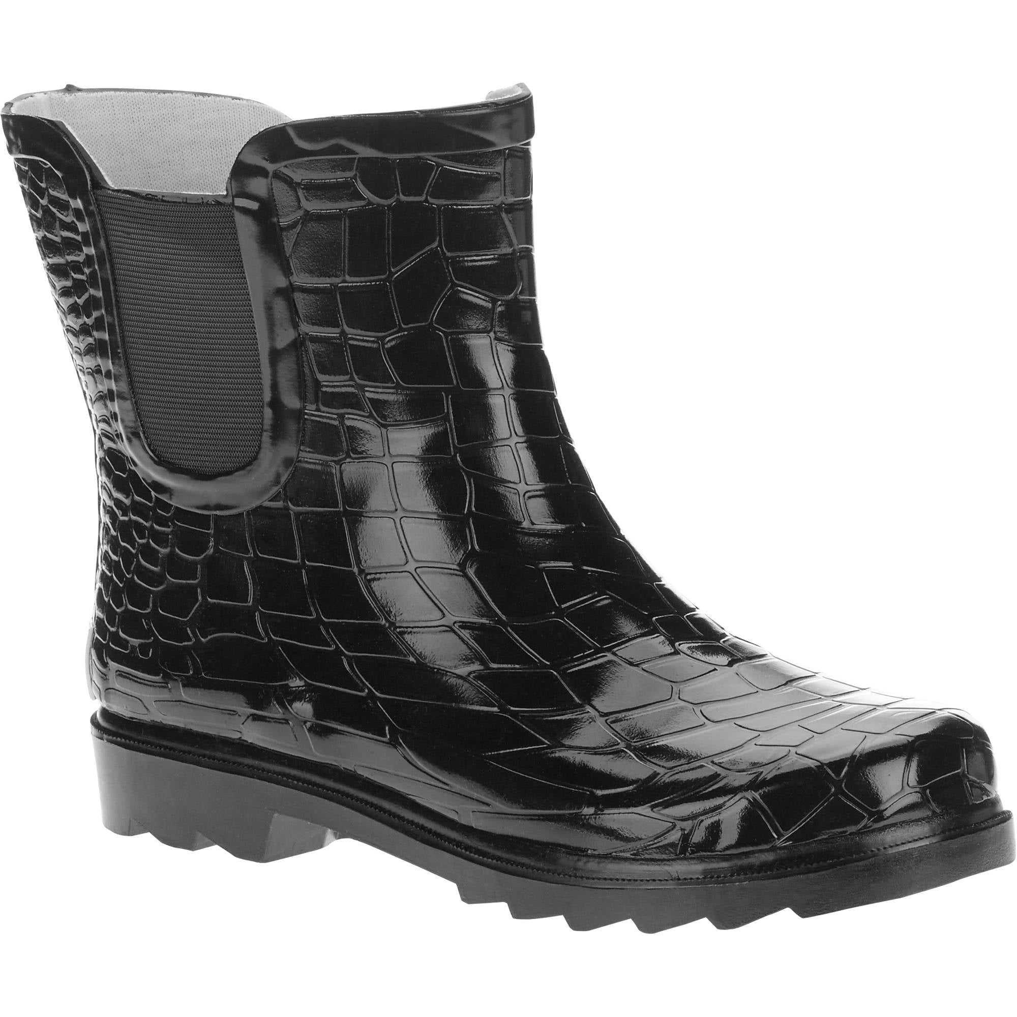 Forever Young Ladies Ankle Length Croc Texture Rain Boots - Walmart.com