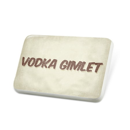 Porcelein Pin Vodka Gimlet Cocktail, Vintage style Lapel Badge –