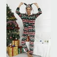 thumbnail image 2 of Defitshape Women's Christmas Onesies Pajama Set Bodysuit Cute Fuzzy Soft Long Sleeve One Piece Flannel Winter Zip Up Pj Set Red Green Black X-Large, 2 of 4