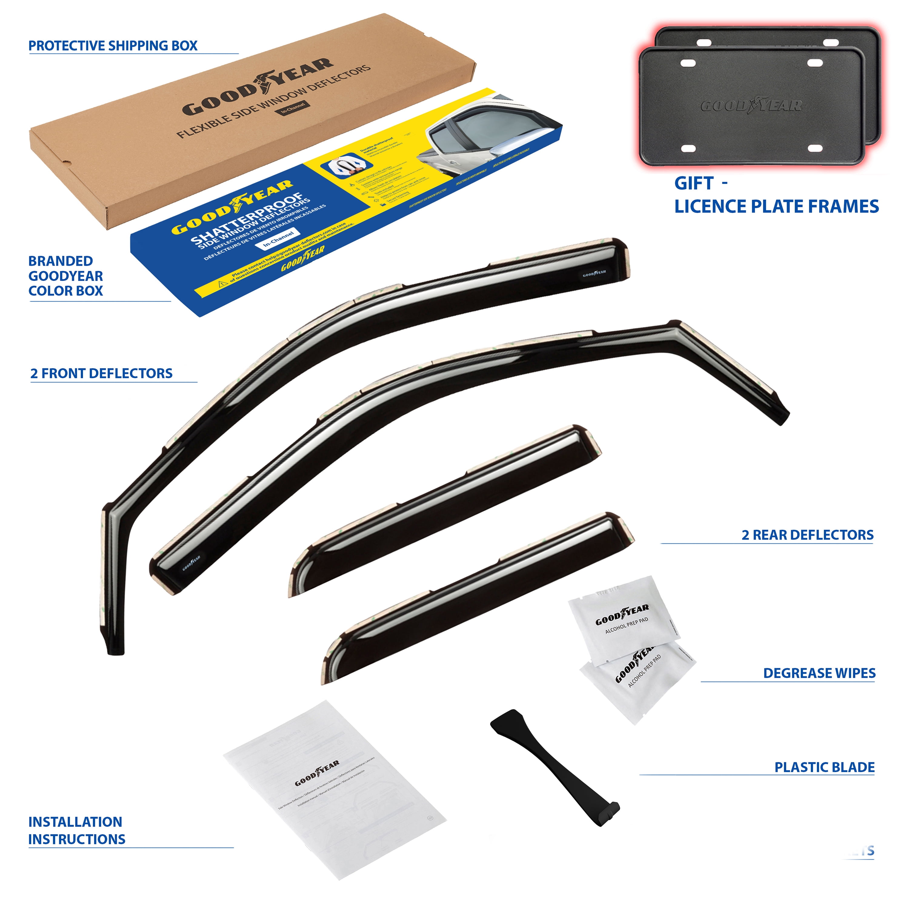 Goodyear Shatterproof in-Channel Window Deflectors for Trucks