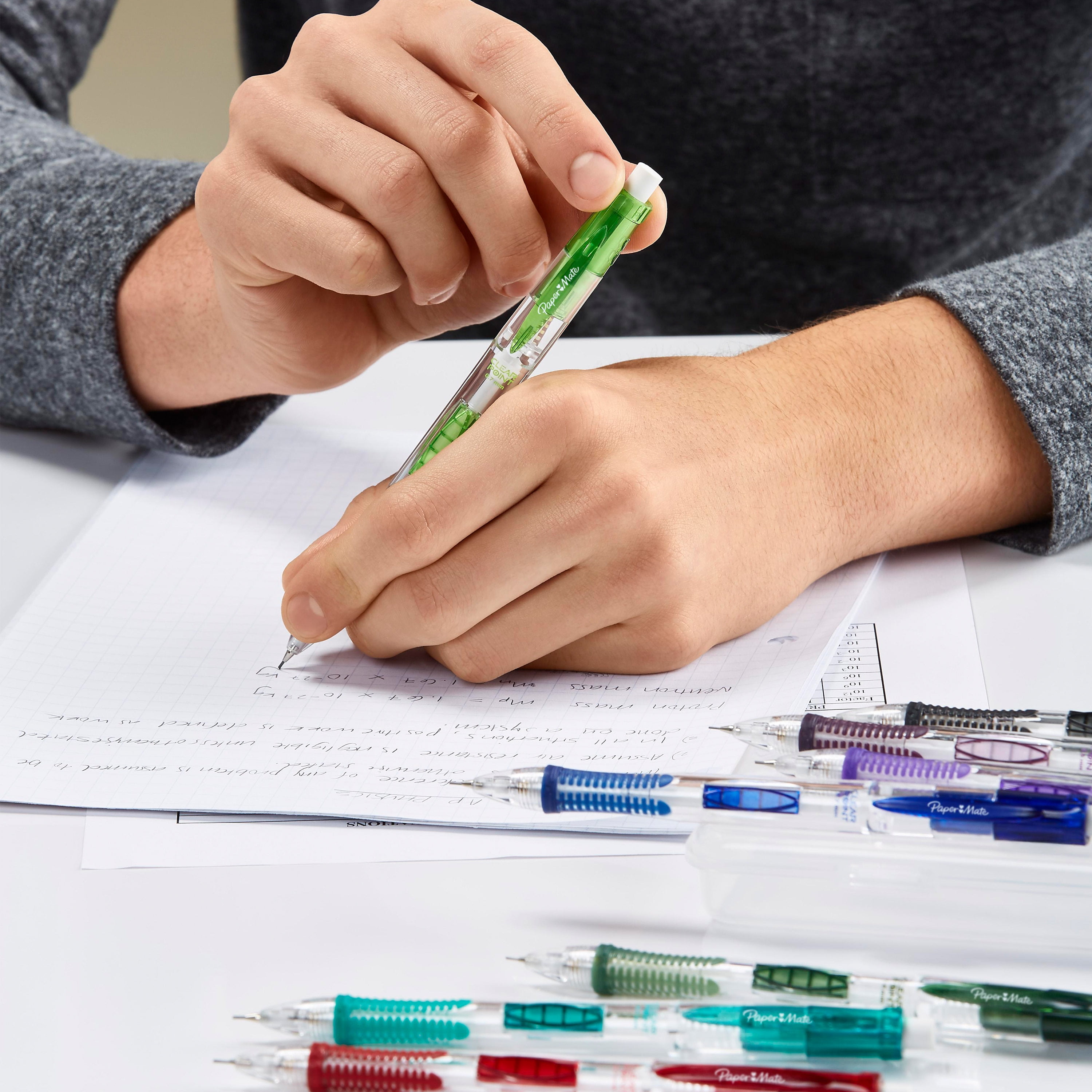 Paper Mate® Clearpoint Mechanical Pencil, 0.7 mm, Assorted Barrel, Refillable, 10-Pack